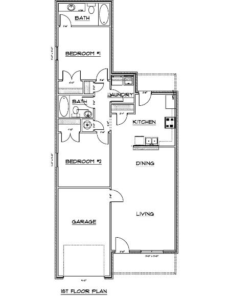 Duplex Plan with Combined Dining Living