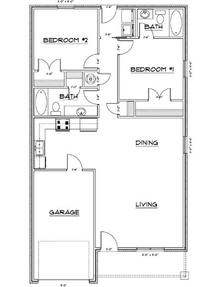 Floor Plan with Galley Kitchen