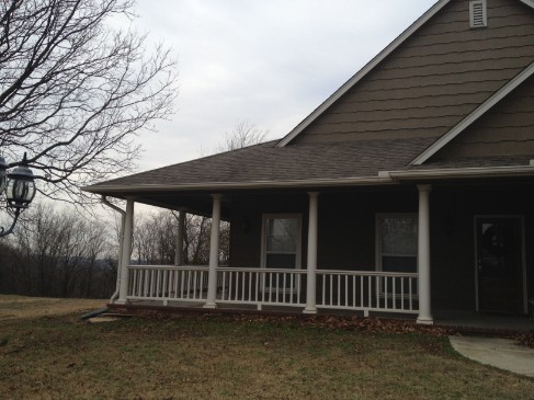 Front Covered Patio with Railing